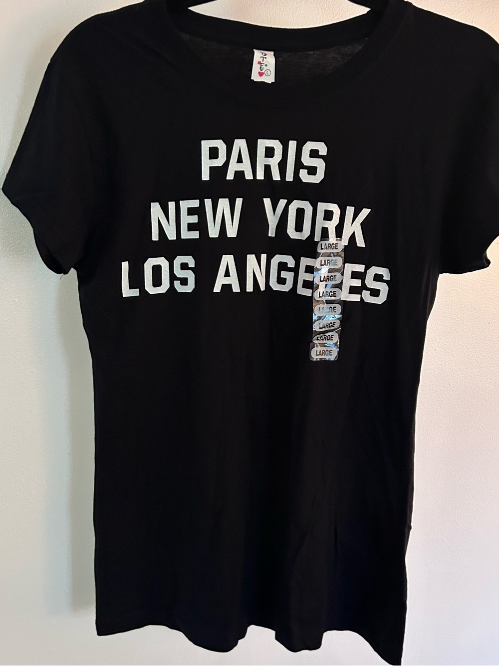 Black Graphic Tee "PARIS NEW YORK LOS ANGELES"